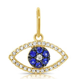 Diamond And Sapphire Evil Eye Charm