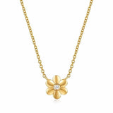 Gold And Diamond Daisy Neckace