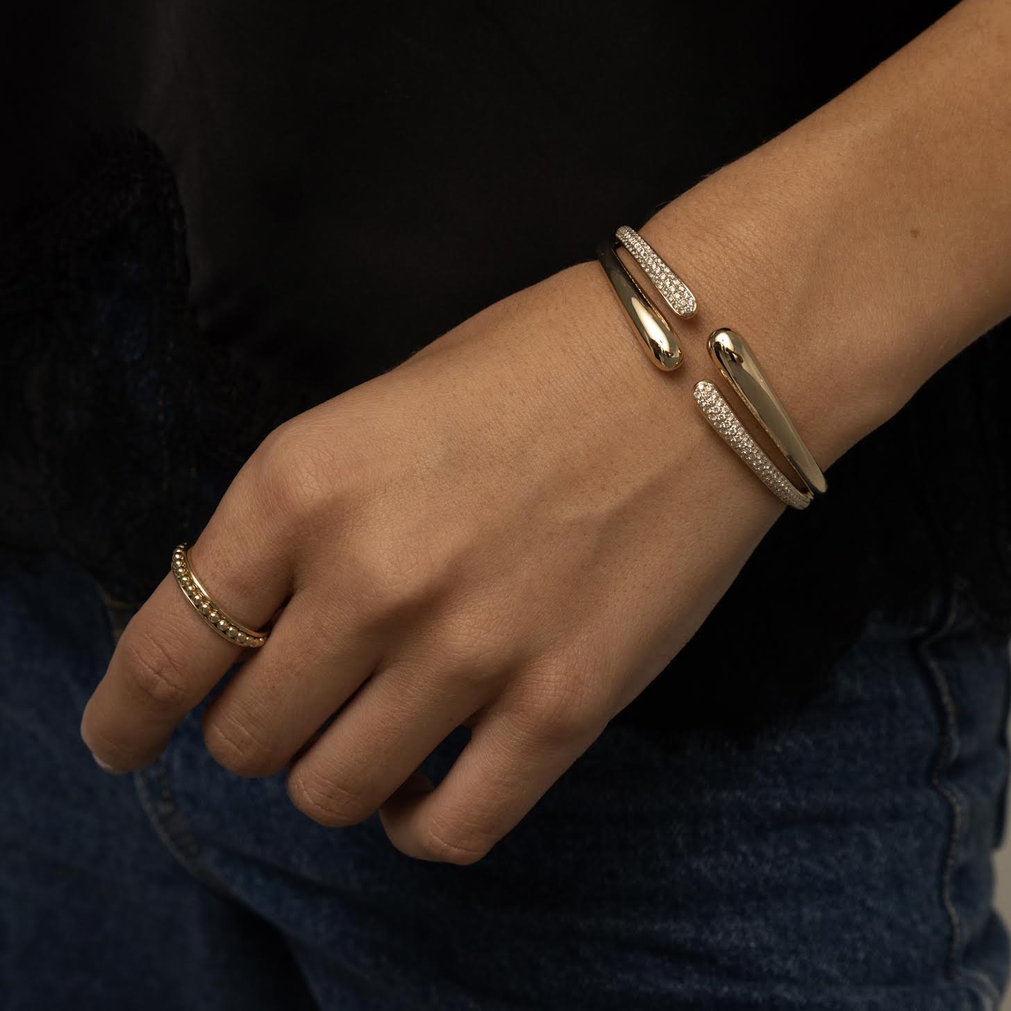 14k Solid Gold Ball Spinner Ring