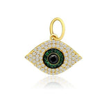 Diamond And Emerald Evil Eye Charm