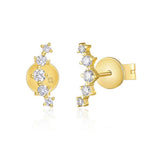 Prong Set Five Diamond Crawler Earring