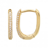 Rounded Rectangular Diamond Hoop Earrings