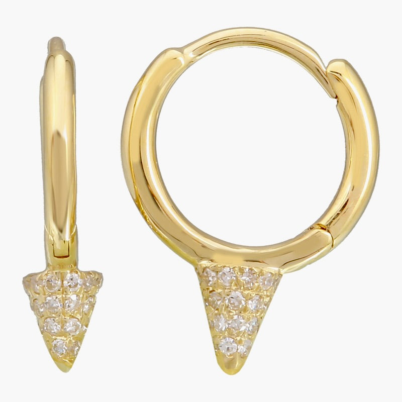Gold And Diamond Spike Earring