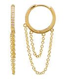 Diamond Huggie Chain Earrings
