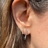 Diamond Prong Huggie Earring