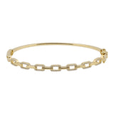 Gold And Diamond Link Bangle Bracelet