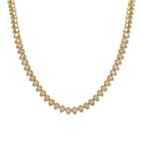Pear Shape Diamond Bezel And Gold Choker Necklace