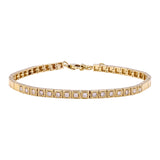 Gold Square Shape Mount Diamond Bracelet