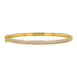 14k Yellow Gold Pave Dome Diamond Bangle Bracelet