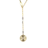 Fluted Disk Lariat Necklace