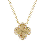 Fluted Clover Diamond Necklace