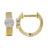 Fluted Diamond Huggie Earrings