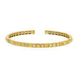 Diamond Square Pattern Stretch Cuff Bangle