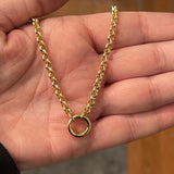 18" Rolo Chain Necklace With Circle Connector Clasp