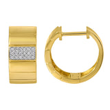 Diamond Wide Huggie Earrings