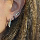 Small Diamond Marquise Shaped Huggie Earrings