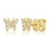 Mini Diamond Butterfly Stud Earring