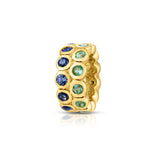 Sapphire And Emerald Wavy Spacer Bead