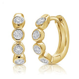 Diamond Four Bezel Huggie Earring