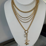 Gold and Pavé Diamond Double Butterfly Extension Charm