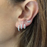 10mm 18k Gold Diamond Huggie Earrings