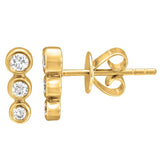 Three Bezel Set Diamond Crawler Earring