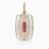 Pink Tourmaline & Rutilated Quartz Charm