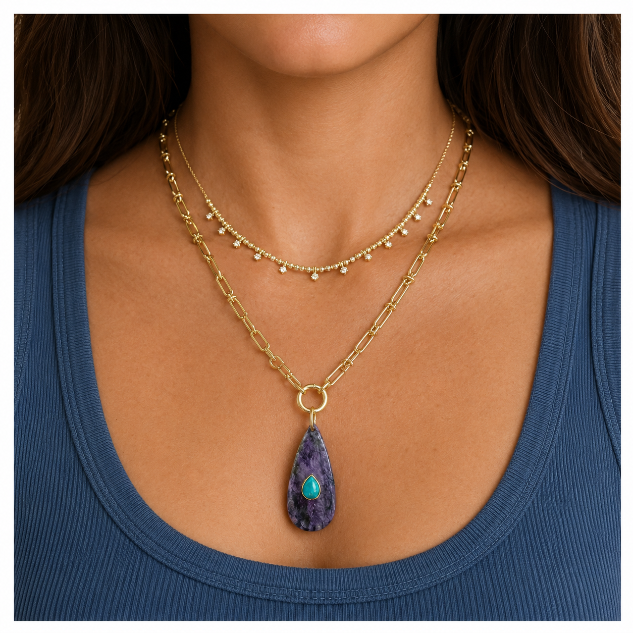 Knot Link Chain With Connector Necklace