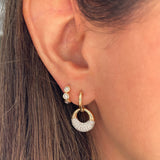 Pavé Diamond And Gold Circle Earrings