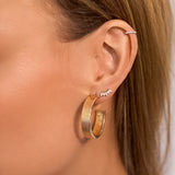 Gold Flat Hollow Hoop Earrings