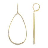Large Gold And Pavé Diamond Tear Drop Earring