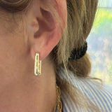 Modern Rectangle Diamond Earrings