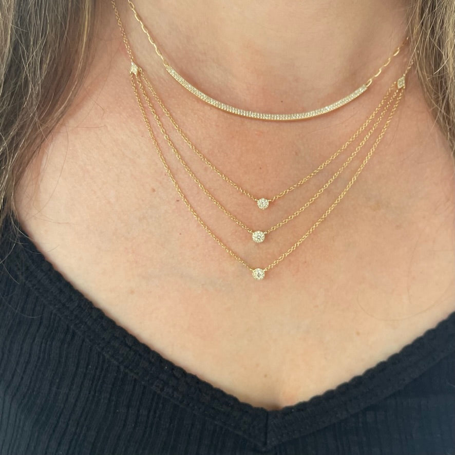 Three Tiered Pavé Diamond Necklace