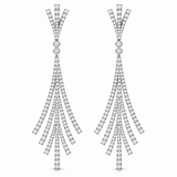 18k White Gold Natural Diamond Cascading Fringe Statement Earrings