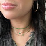 Scattered Emerald and Diamond Choker Necklace