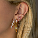 14k Yellow Gold Wave Hoop