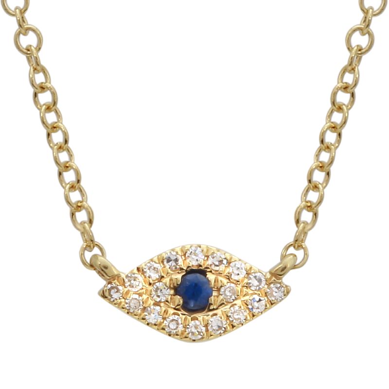 Diamond And Sapphire Evil Eye Choker Necklace