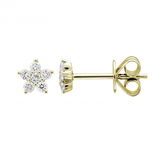 Mini Diamond Flower Stud Earrings