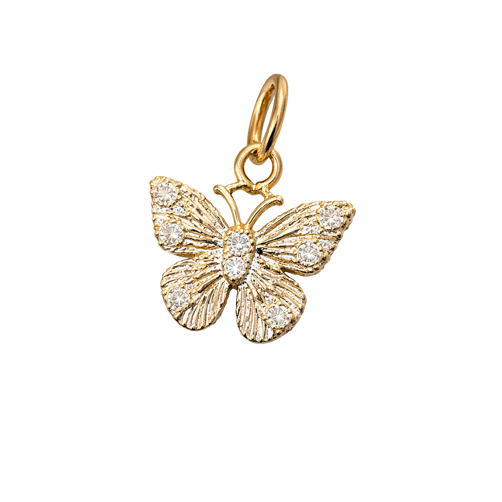 Small Diamond Butterfly Charm