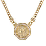 Diamond Coin On Cuban Link Necklace