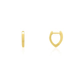 14k Yellow Gold Marquise Huggie Earring
