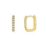 Diamond Paperclip Huggie Earring
