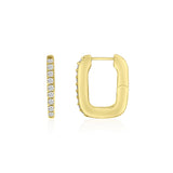 Diamond Chunky Paperclip Hoop Earring