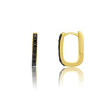 Black Diamond Paperclip Huggie Earring
