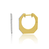 Square Diamond Huggie Earring