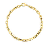 14K Gold Square Anchor Chain Bracelet