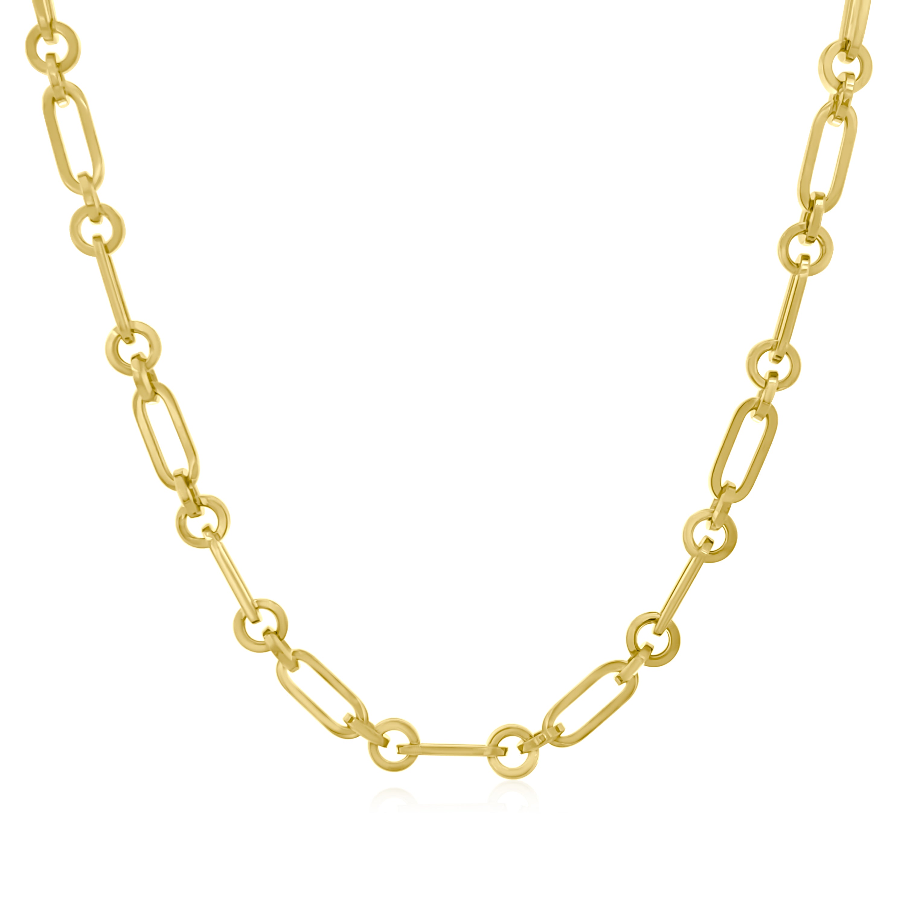 Square-Cut Mixed-Link Chain Necklace