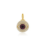 Diamond And Ruby Evil Eye Charm