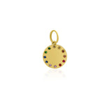 Small Gold Scattered Rainbow Disc Charm