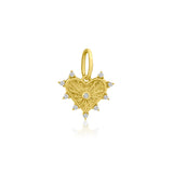 Fluted Mini Heart Diamond Charm